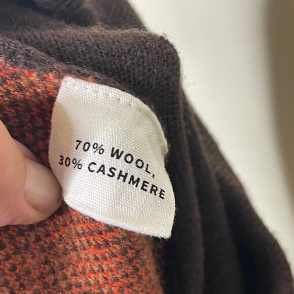 Lingua Franca Brown Orange Wool Cashmere Knit Jacquard Pants XS - Picture 9 of 9